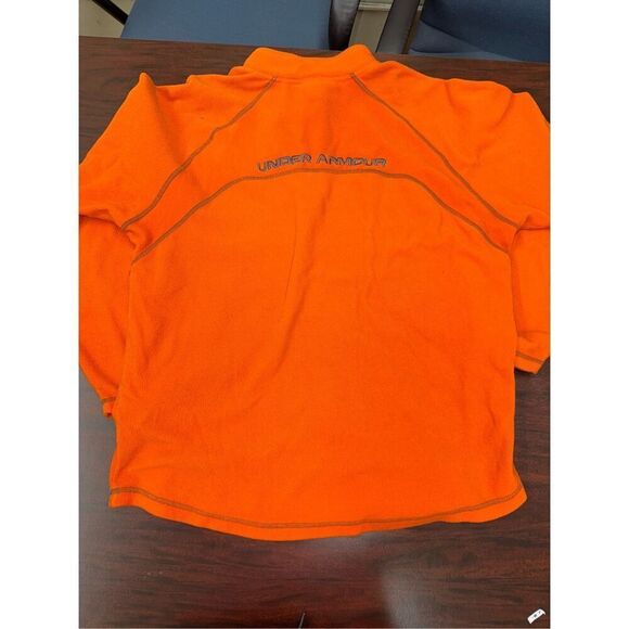 Under Armour Mens Loose Fit Orange 1/4 Zip Fleece Pullover Size X-Large - Picture 3 of 7